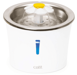 Catit Stainless Steel Flower Fountain with Triple Action Filter, Cat Drinking Water Fountain